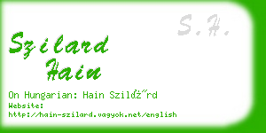 szilard hain business card